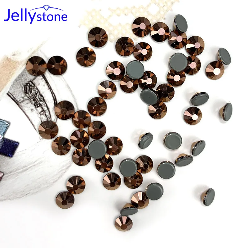 

High Quality SS3-SS30 Crystal AB Non Hot Fix Rhinestones Crystal Rose Gold Bottom Glittering Glue On Strass for DIY Nail Art