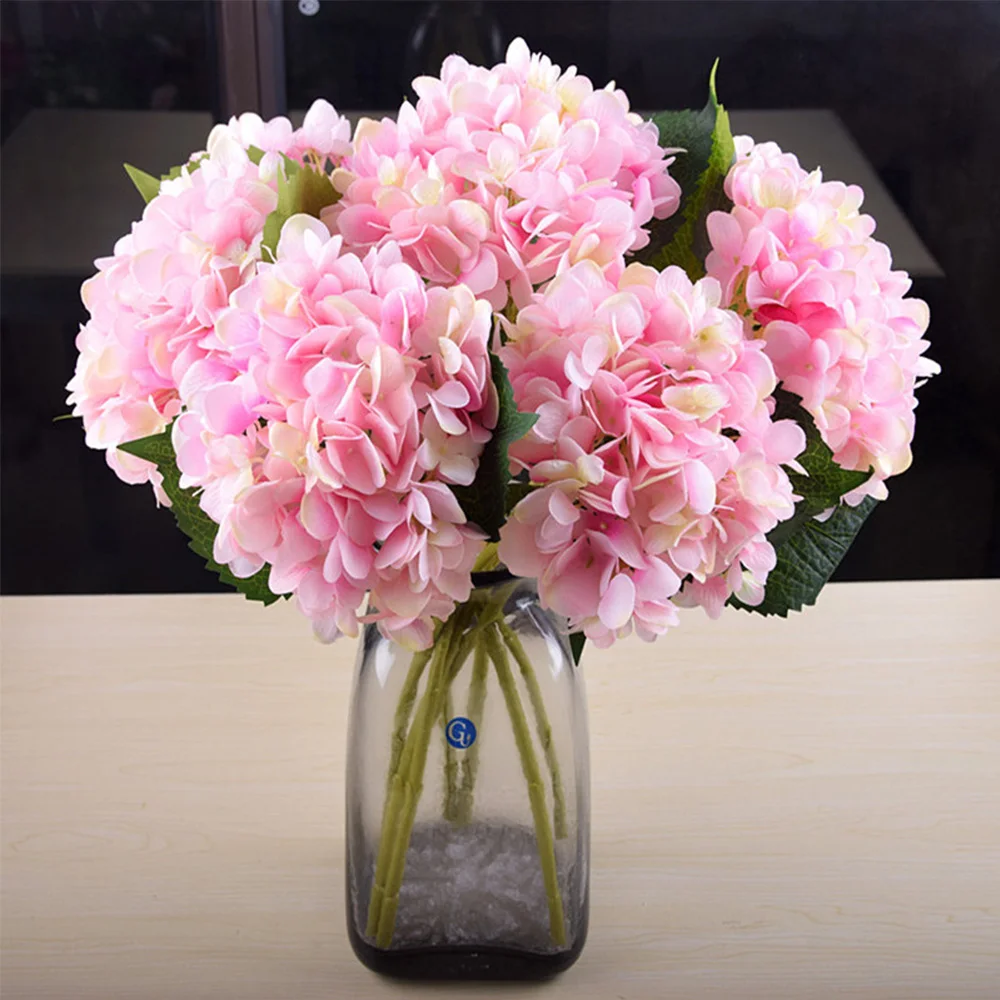 47 см искусственная Гортензия цветы букет поддельные цветы для дома Свадебные украшения Крытый открытый поддельные цветы большой букет