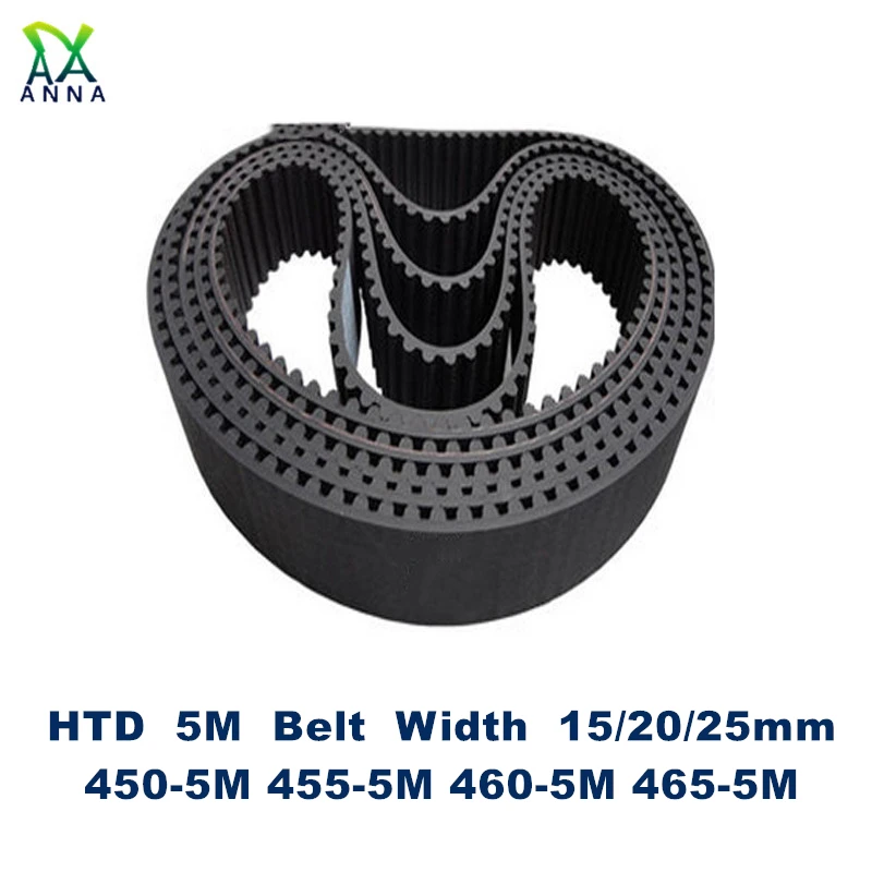 

HTD 5M Timing belt C=450/455/460/465 width 15/20/25mm Teeth 90 91 92 93 HTD5M synchronous Belt 450-5M 455-5M 460-5M 465-5M