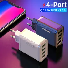 48 Вт Быстрая зарядка 3,0 4,0 4 порта USB зарядное устройство USB быстрое зарядное устройство QC4.0 QC3.0 для samsung A50 A30 S10 iPhone 7 8 11 huawei P20 планшет