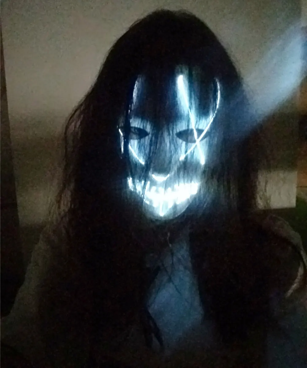 Светодиодный GLE страшный светодиодный светильник, светящаяся маска на Хэллоуин