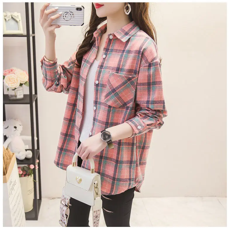 camisa xadrez grossa camisa para de veludo manga blusa roupas outono