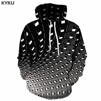 

3d Hoodies Psychedelic Sweatshirts men Geometric Hoody Anime Black And White Hooded Casual Square Sweatshirt Printed Hoodie Prin