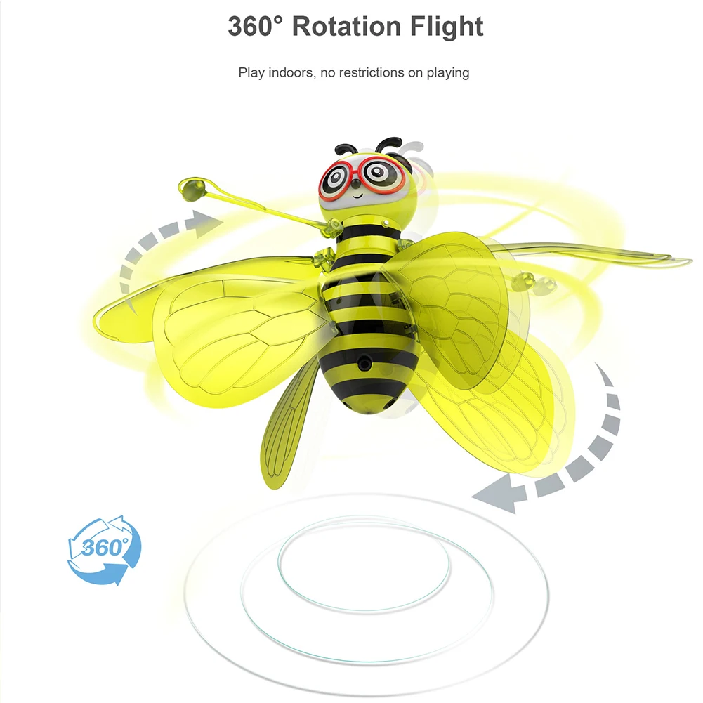 Открытый Летающий пчела инфракрасный самолет дистанционное управление электронная игрушка датчик жеста Вертолет подарок Мини Крытый Забавный Дрон дети