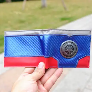 

Captain America Metal Logo Coin PU Leather Wallet Purse Bag Holder Layer Cool Hot 11.5cm
