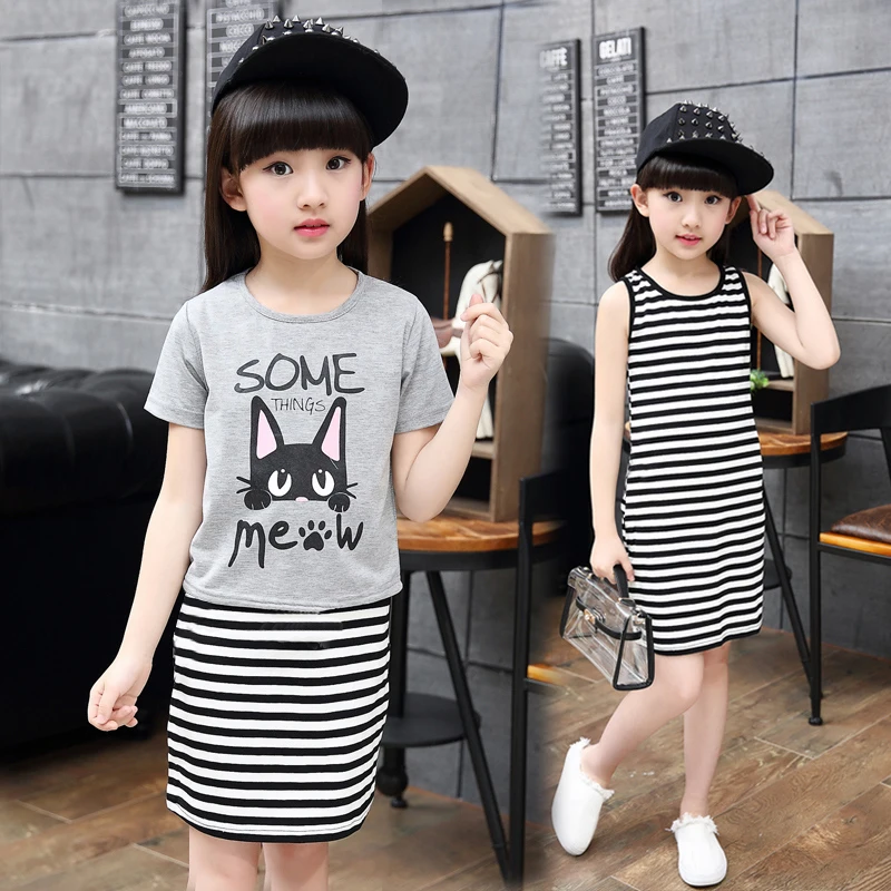 Комплект одежды для девочек футболка платье комплект из 2 предметов хлопковая с
