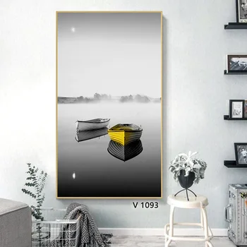 

Canvas Paintings Golden Boat Landscape horse peacock Wall Art Pictures For Living Room Home Decor quadri no frame