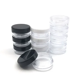 

100Pcs Empty Plastic Cosmetic Makeup Jar Pot 2g/3g/5g/10g/20g Transparent Eyeshadow Cream Lip Balm Container Storage Box