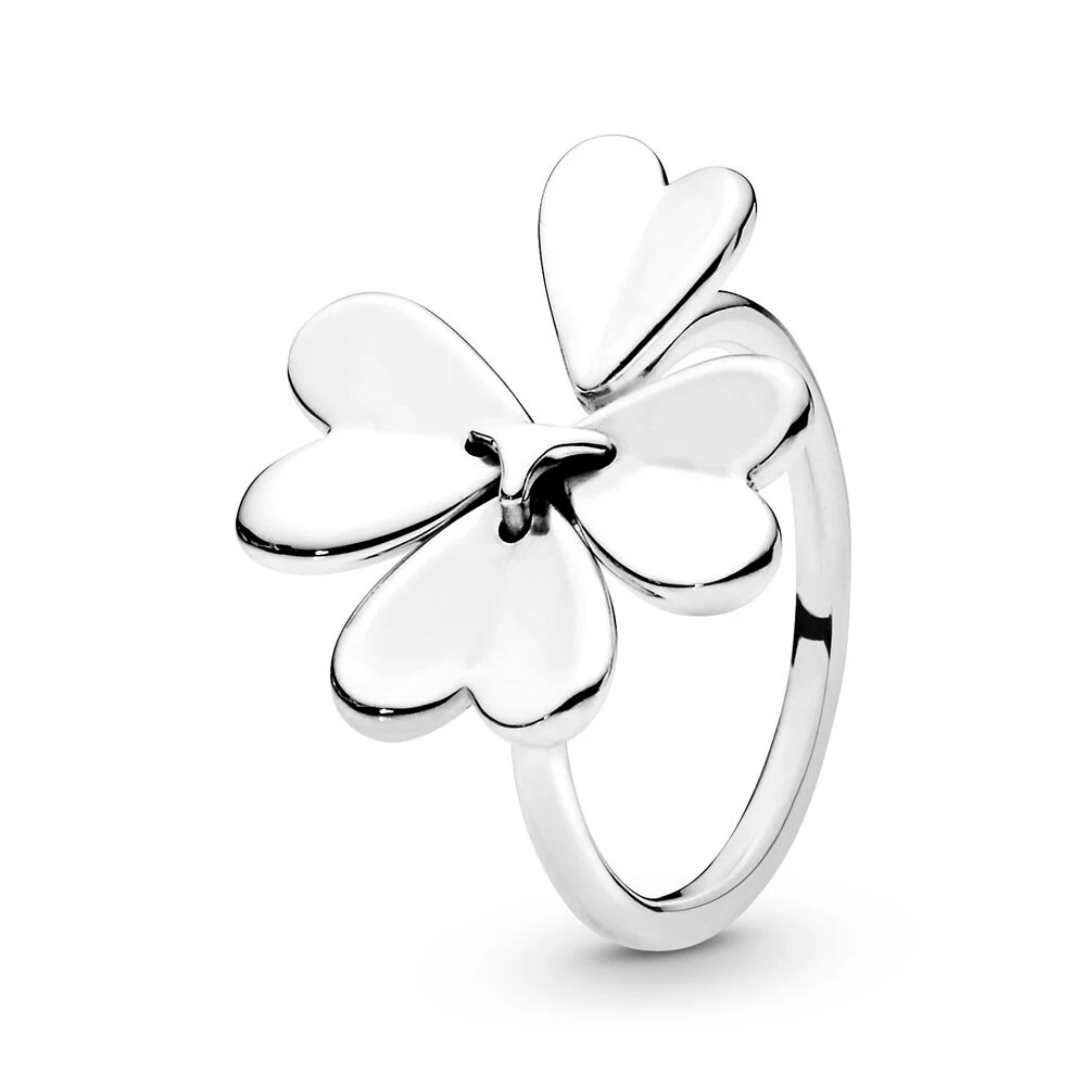 Посеребренное кольцо Lucky Clover, простое Брендовое обручальное кольцо для женщин, ювелирные изделия для помолвки, Прямая поставка