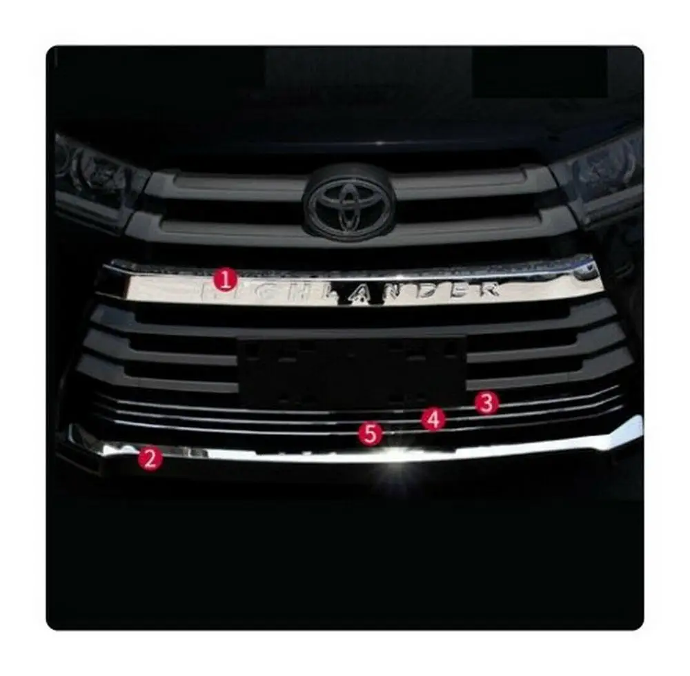 Стальной передний бампер решетка гриль крышка ABS отделка для Toyota Highlander