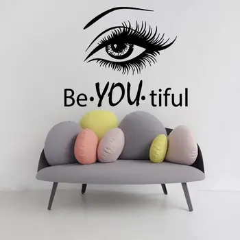 

Eye Eyelash Sticker Make Up Spa Decal Beauty Posters Vinyl Wall Decals Decor Mural Nail Beauty Salon Wall Decal