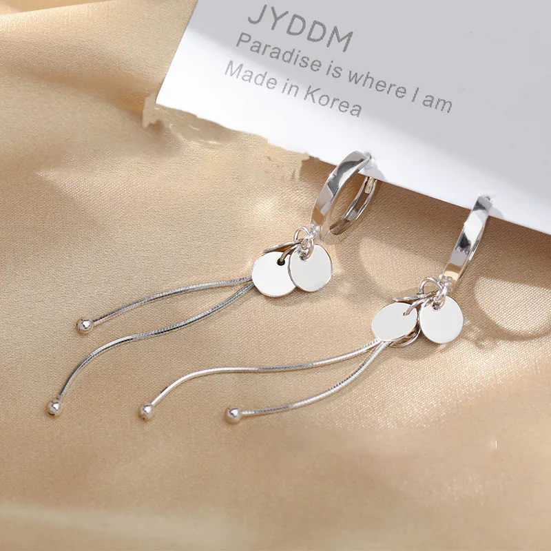 Trend Korean Statement Earrings For Women Silver Colour Long Geometric Dangle Drop Party Earing Brincos 2021 Fashion Jewelry - Image 3