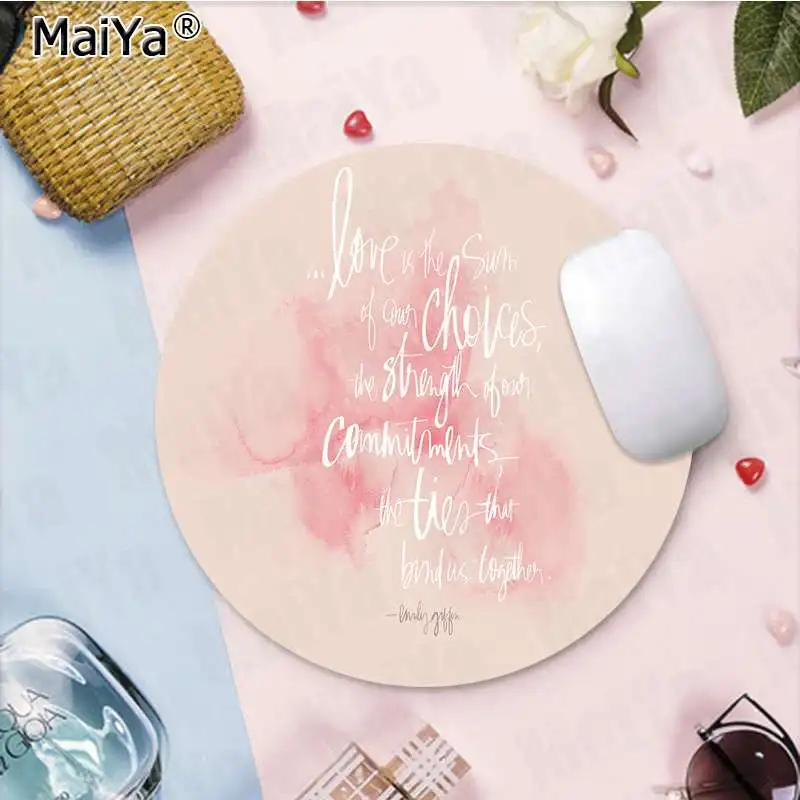 MaiYa мотивационные цитаты слова узор в розовом мраморе круглый коврик для мыши PC компьютерный коврик компьютерный стол коврик для игр