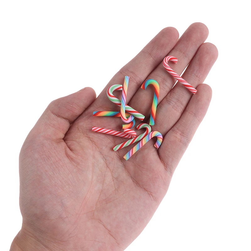 10/20pcs Dollhouse Miniature Christmas Red White Candy Cane Model Dollhouse Miniature Decoration New