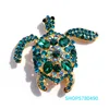 Green Color Crystal Sea Turtle brooches Rhinestone Brooch for Women Coat Garments Lady Gifts Elegant Breast Pin Fashion Jewelry ► Photo 1/6