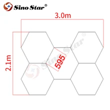 Panneau lumineux Led hexagonal, fournisseur Direct d'usine, outils d'entretien automobile, exportation vers l'allemagne, 3M x 2.1M (9.84ft x 6.89ft) 