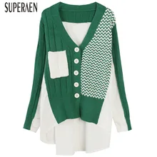 SuperAen Европа женский свитер пальто осень и зима женский свитер дикая Повседневная мода с длинным рукавом трикотажные топы женские