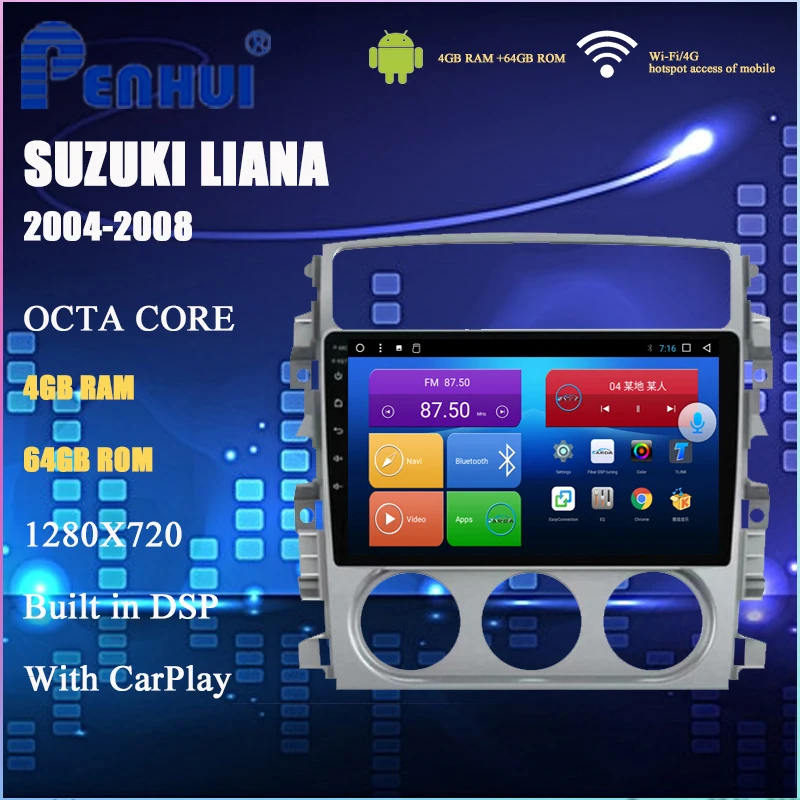 

Car DVD For Suzuki Liana (2004-2008) Car Radio Multimedia Video Player Navigation GPS Android 10.0 double din