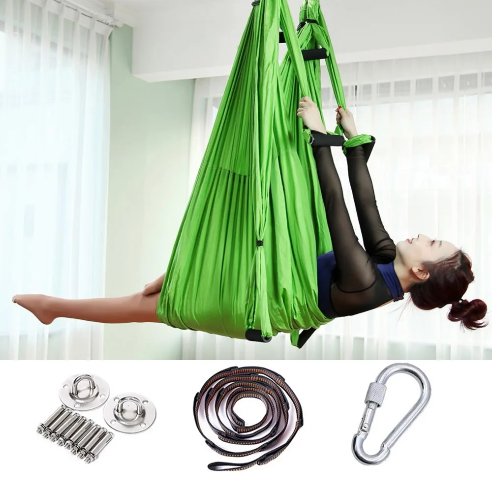 Kopen 2.5*1.5 M Anti Gravity Yoga Hangmat Vliegende Swing Antenne Tractie Apparaat Yoga Hangmat Set Home Gym Opknoping riem Swing Trapeze