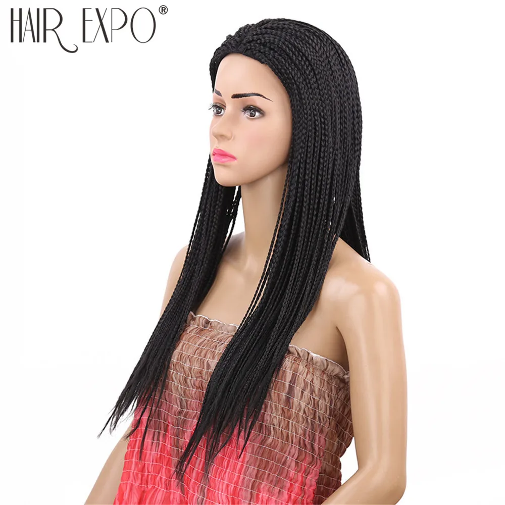 22inch Long Box Braid Wig Black And Brown Synthetic Micro Twist