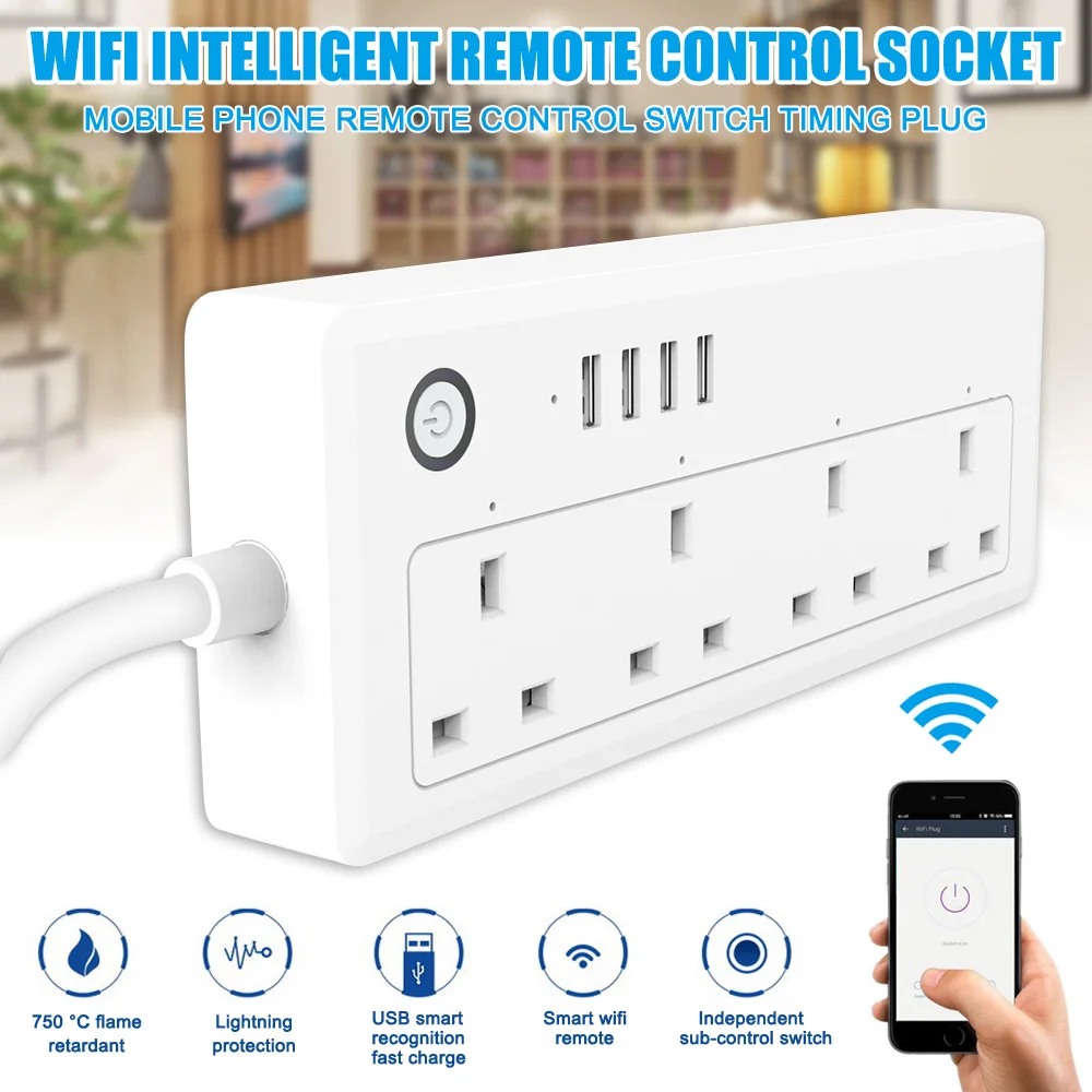 Горячая WiFi умная розетка-удлинитель с USB портом мобильный телефон пульт дистанционного управления розетка синхронизации