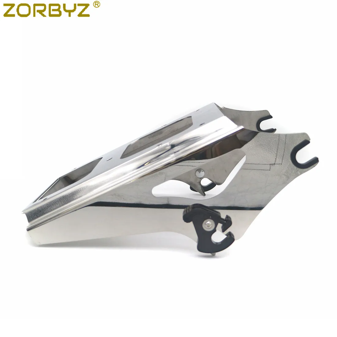 ZORBYZ Motorcycle Chrome Two Up Tour Pak Pack Mount Luggage Rack For Harley Road King Street Glide 2009-2013