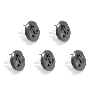 

5PCS High Quality Universal EU European KR Plug Adapter US AU UK To EU Euro Travel Plug AC Adapter Power Cables Socket Outlet
