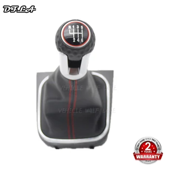 

For VW Golf 6 A6 VI MK6 GTI GTD R20 2009 2010 2011 2012 2013 Car-Stying 5 / 6 Speed Car Stick Gear Shift Knob With Leather Boot