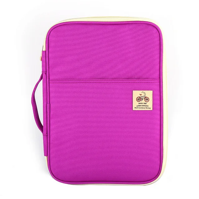 А4 папки сумки многофункциональный для документов портативный Оксфорд водонепроницаемый для планшета данных ноутбук складские принадлежности сумка подарок - Цвет: Purple