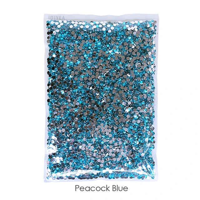 Wholesale Jelly AB Resin Non Hot Fix Rhinestones Cтразы Flatback Plastic Crystals Strass Glitters Stone Bulk Big Package for DIY Peacock Blue