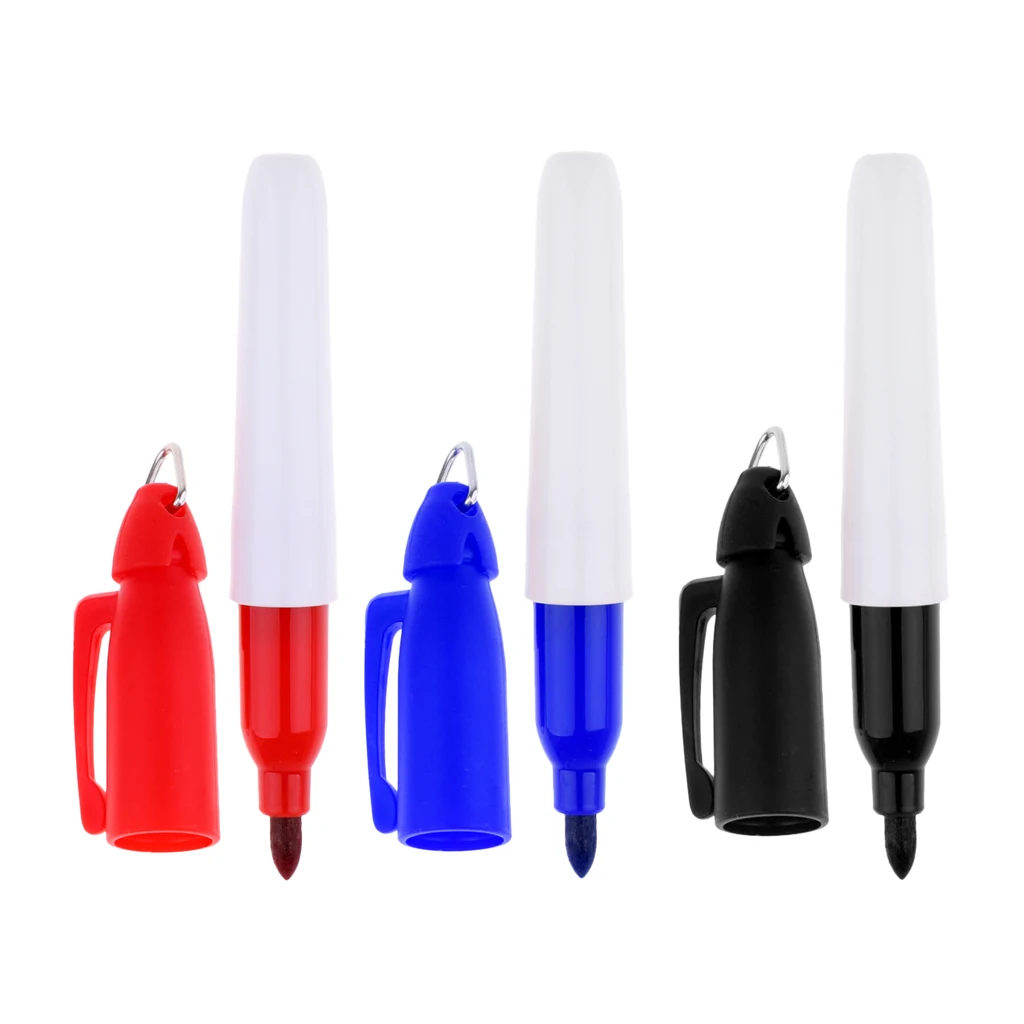 3Pcs Fine Point Permanent Golf Ball Marker Pen Template Drawing Alignment Tool
