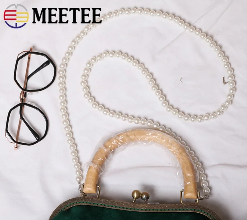 Meetee 2 шт. 60/70/110/115/120 см ручной работы с жемчужной отделкой, Сумка с цепочкой, Сумки из натуральной кожи, цепь на ремешке для лента DIY ручки милые сумки через плечо с Запчасти из натуральной кожи с декорированием