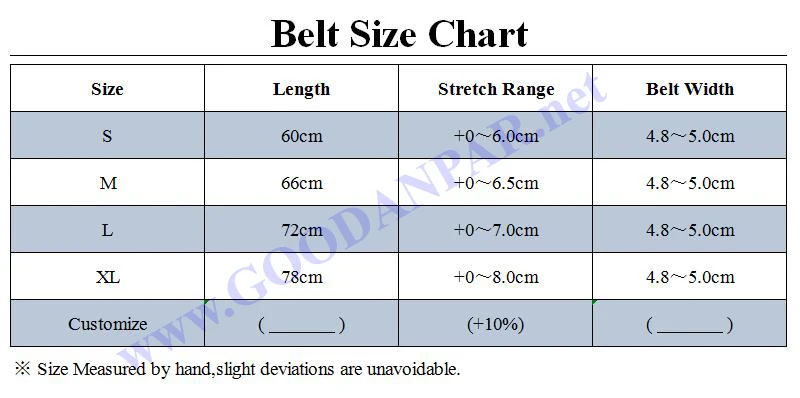 Size Chart(Belt)