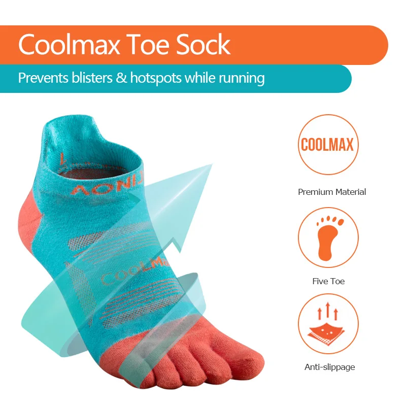 3 Pairs AONIJIE E4801 E4802 Ultra Run Low Cut Athletic Five Toe Socks Quarter Socks Toesocks For Running Marathon Race Trail