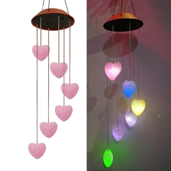 

Love Butterfly Solar Light Outdoor Powered LED Wind Chime Color Change Spiral Wind Chime Outdoor Light Decorative Garden Light