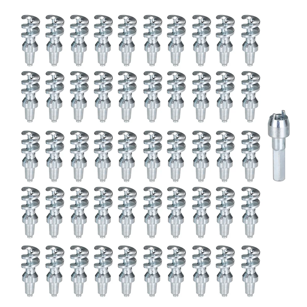 

50Pcs Car Automobile Anti Slip Tire Stud Screw Wheel Spike Stud Winter Snow Tire Screw Ice Nail Spikes with Installation Tool
