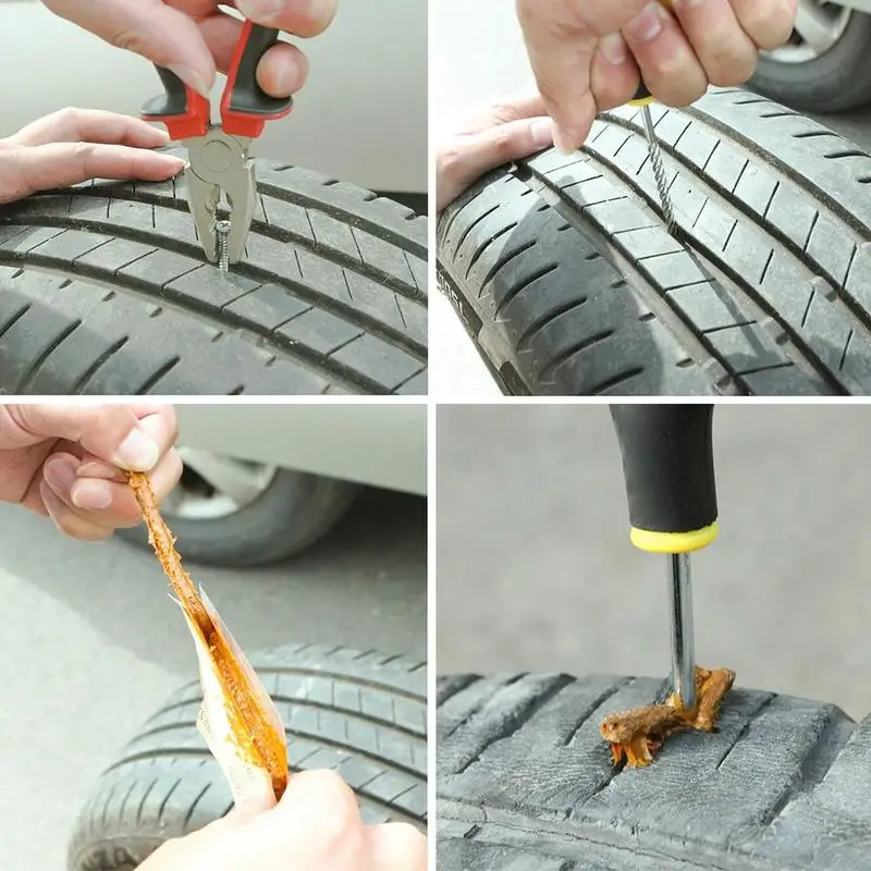 Инструмент для ремонта автомобильных шин набор для ремонта шин инструмент для шиповки авто шины бескамерные проколы аксессуары гаражный Автомобильный штекер велосипед набор Y2I3