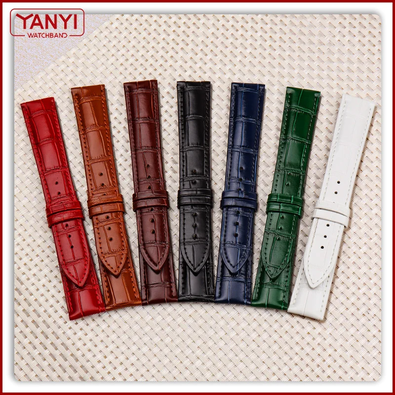 Genuine Leather Bracelet 16mm 18mm 20mm 22mm watch strap for ro-lex  tissot watchband bamboo blue green wristwatches band