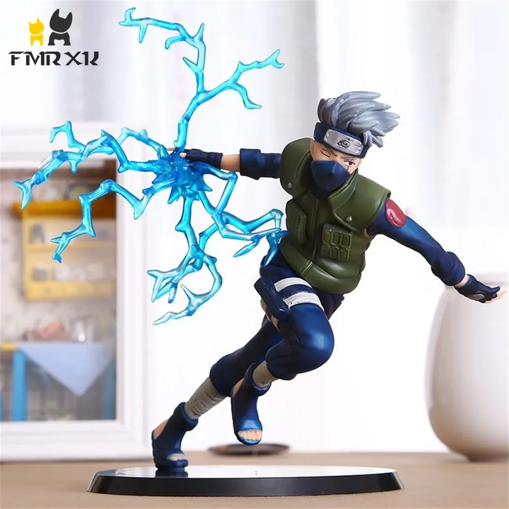 FMRXK 22cm Naruto Kakashi Sasuke PVC Action Figure Anime Puppets Toys Model Desk Collection For Kits Chich