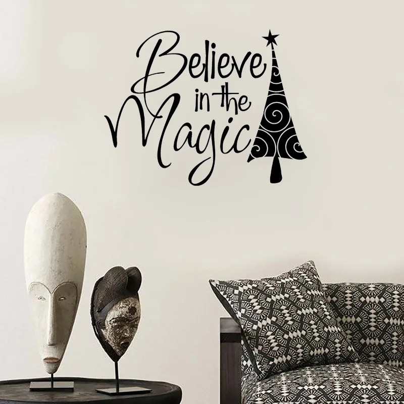 

Interesting Tree Stickers Muraux Wall Sticker Believes In Magic House Decoration PVC Wall Stickers Decor Hogar Moderno LW498