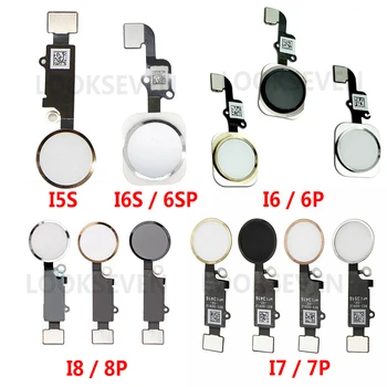 

For iPhone 6 6s 7 Plus 5s OEM Home-Button Flex Return Back Home Button With Flex Cable Rubber Main Key No Touch ID Fingerprint