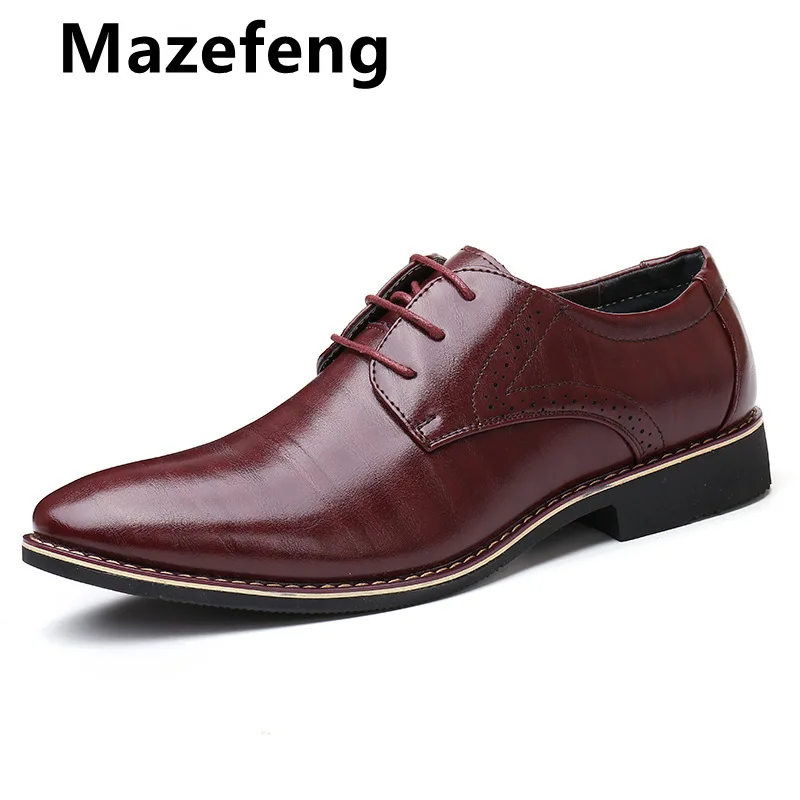 Mazefeng мужские туфли Oxford кожаная формальная офисная Классическая модельная обувь свадебные туфли деловые для мужчин zapatos hombre Vestir