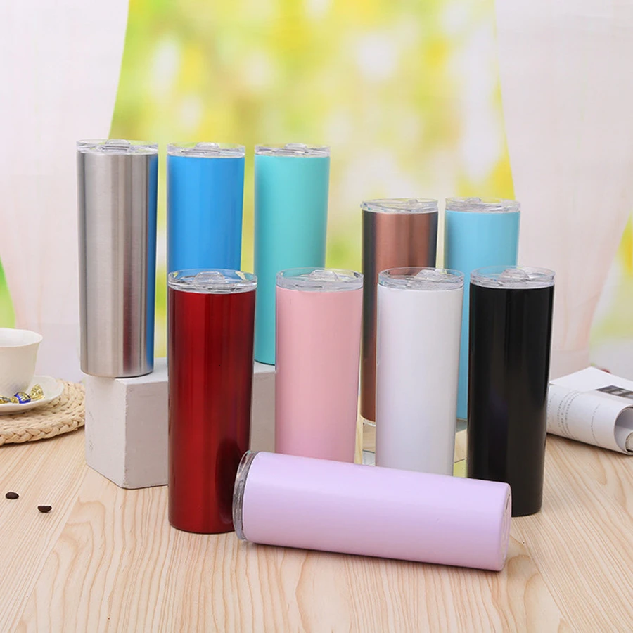 

20oz Slim Tumblers with Lids and Straws,Stainless Steel Double Vacuum Insulated Unbreakable Tumbler Cup for Hot or Cold Drinks