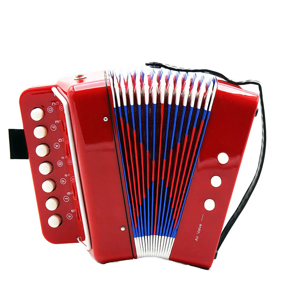 Mini Small Accordion 17-Key 8 Bass Educational Musical Instrument Rhythm Band Toy for Kids Children Gift