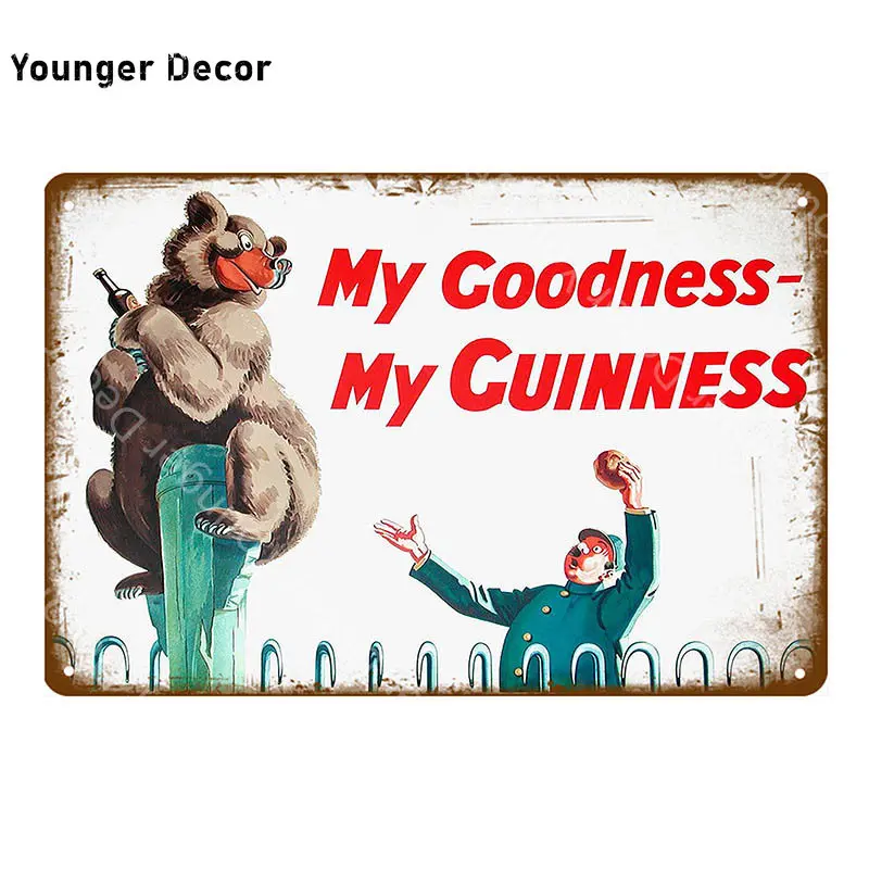 Металлический постер My God Guinness с рисунком винтажный декоративный плакат для бара