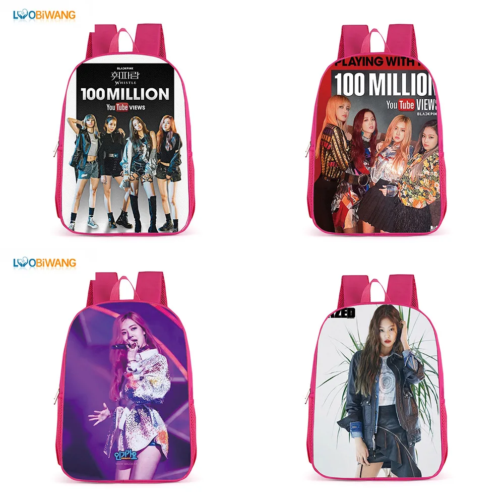 

Hot Sales Black Pink Celebrity Related Goods Schoolbag Creative Dacron Young STUDENT'S Backpack
