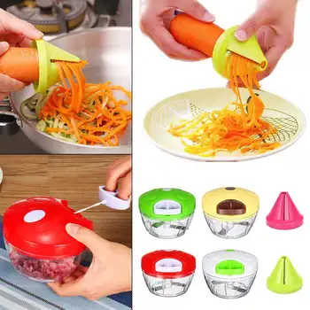 

Manual Household Vegetable Chopper Shredder Durable Multifunction Food Processor Meat Machine Crusher Kitchen Accessories Tools