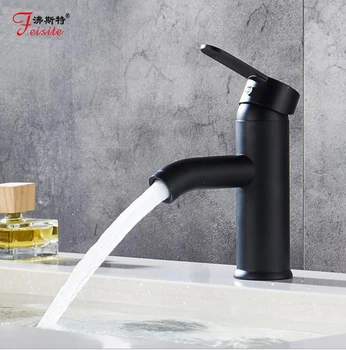 

Free Shipping Basin Faucet Bathroom Sink Faucet Black Hot And Cold Mixed Faucet Single Hole Kitchen Faucet Bathroom Accessories
