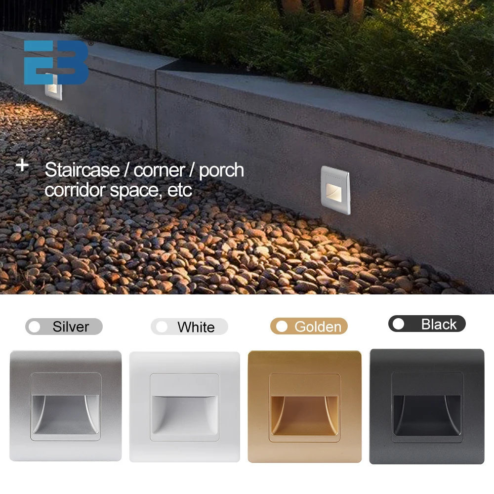 Recessed Wall Light Stairs Led Light Sensor Step Lamp Ladder AC85-265V Wall Lamp Corridor Lighting Stair Motion