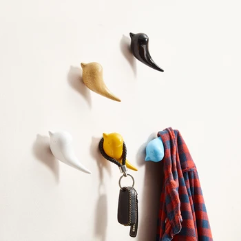 

5 Pcs Multifunction Wall Hooks Bird Shape Strong Sticky Kitchen Bathroom Clothers Storage Glue Hanger For Hanging Coats Scarves